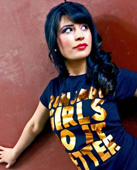 South Asian Female Model wearing Punjabi Girls Do It Better Graphic Design T.shirt by Brown Man Clothing Co.